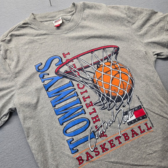 Tommy Jeans Other - Tommy Jeans Mens Gray Central Park Basketball Graphic T-Shirt Size Large L‎ VTG